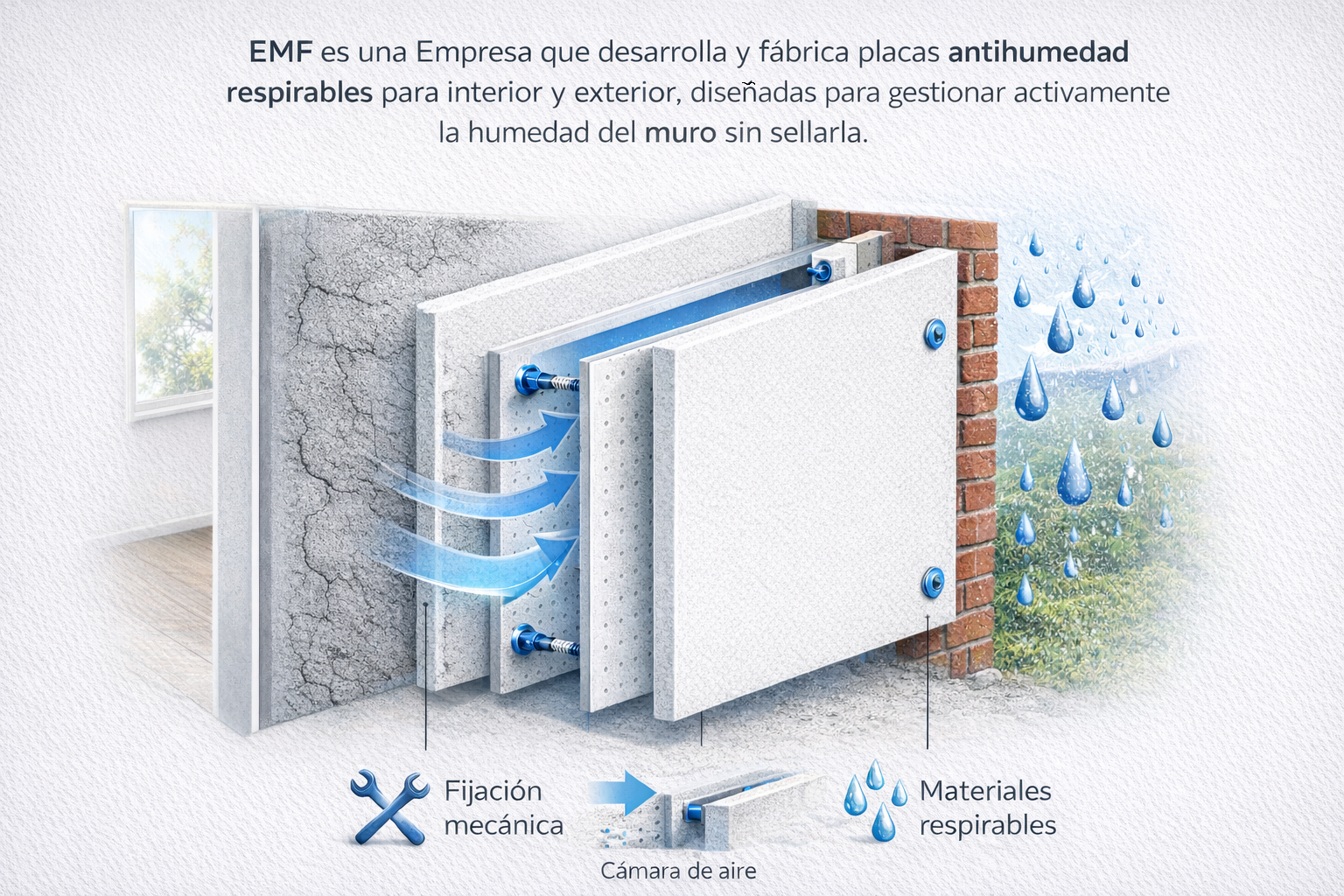 Sistema EMF de reparación de muros